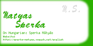 matyas sperka business card